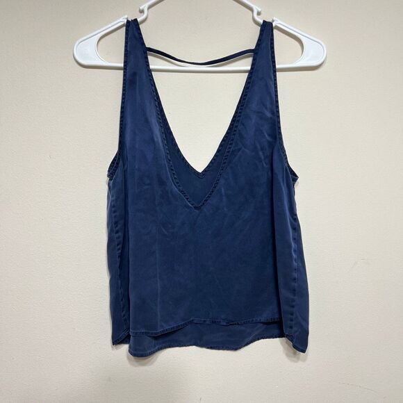 Lunya Navy Blue Washable Silk Pajama Tank Medium Women - Picture 4 of 7